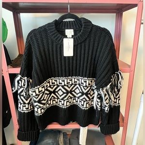 H&M fringe knit sweater